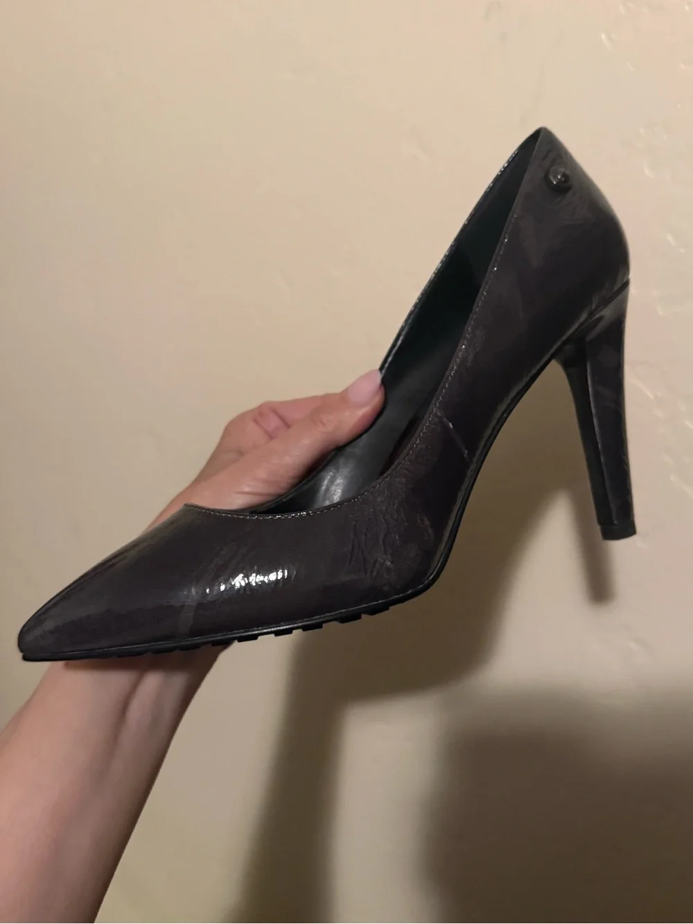 Diesel Mabel Patent Leather Pointed-Toe Stiletto Pumps Camouflage 9 NWT